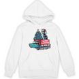 Boston Terrier Merry Christmas Tree Truck Santa Dog X-Mas Women's Hoodie, novelty gifts, funny gifts