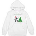 Boston Terrier Santa Hat Dabbing Around The Christmas Tree Women's Hoodie, novelty gifts, funny gifts