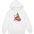 Santa Ugly Christmas Tree Lights Boston Terrier Dog Lover Women's Hoodie, novelty gifts, funny gifts