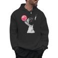 Boston Terrier Dog Blowing Chewing Bubble Gum Pink Men Hoodie, trending gift