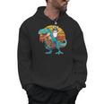Boston Terrier Dog Riding Dinosaur T Rex Boys Men Hoodie, Boston Terrier Riding Gifts, trending gift