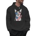 Boston Terrier USA Flag Sunglasses Patriotic 4th Of July Men Hoodie, Patriotic Boston Terrier Gifts, Boston Terrier 4th Of July Gifts, trending gift