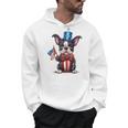 Boston Terrier Puppy Dog Holds His American Flag 4th Of July Men Hoodie, American Boston Terrier Gifts, Boston Terrier 4th Of July Gifts, trending gift