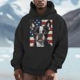 Boston Terrier Dog American Flag 4th Of July Patriotic Puppy Men Hoodie, Patriotic Boston Terrier Gifts, American Boston Terrier Gifts, Boston Terrier 4th Of July Gifts, funny design