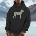 Boston Terrier Flower Silhouette Floral Dog Men Women Girls Kids Men Hoodie, funny design