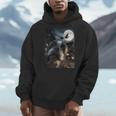 Boston Terrier Selfie Full Moon Flying Witch Halloween Dog Men Hoodie, Boston Terrier Halloween Gifts, funny design