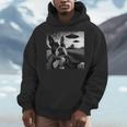Boston Terrier Graphic Selfie With UFOs Weird Aliens Men Hoodie, funny design