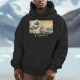 Surfing Boston Terrier Kanagawa Wave Japanese Dog For Men Women Kids Men Hoodie, funny design