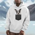 Boston Terrier Dog Puppy Dog In Pocket Cute Pet Lover Men Hoodie, funny design