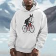 Boston Terrier Riding Bicycle Cute Bostie Biker Raglan Baseball Tee Men Hoodie, Boston Terrier Riding Gifts, funny design