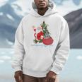 Santa Ugly Christmas Tree Lights Boston Terrier Dog Lover Men Hoodie, Boston Terrier Christmas Gifts, funny design