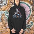 Biker Boston Terrier Dog Riding Motorbike Men Hoodie, Boston Terrier Riding Hoodies, gift for family, gift for coworker