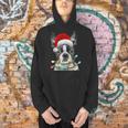 Boston Terrier Dog Santa Christmas Tree Lights Xmas Men Hoodie, Boston Terrier Christmas Hoodies, gift for family, gift for coworker