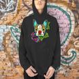 Boston Terrier In Red Day Of The Dead Sugar Skull Dog Men Hoodie, gift for family, gift for coworker
