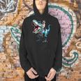 Boston Terrier Riding T-Rex Dinosaur Dog Lover Men Hoodie, Boston Terrier Riding Hoodies, gift for family, gift for coworker