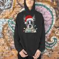 Boston Terrier Santa Christmas Tree Lights Xmas Boys Men Dog Men Hoodie, Boston Terrier Christmas Hoodies, gift for family, gift for coworker