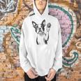 Boston Terrier Dog Raising Paw Idea Men Women Men Hoodie, gift for family, gift for coworker