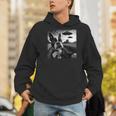 Boston Terrier Graphic Selfie With UFOs Weird Aliens Men Hoodie, funny gift