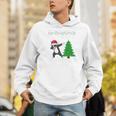 Boston Terrier Santa Hat Dabbing Around The Christmas Tree Men Hoodie, Boston Terrier Christmas Hoodies, funny gift