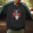 Boston Terrier Boxing Men Hoodie, novelty gifts, funny gifts