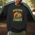 Boston Terrier Halloween Zombie American Gentleman Dog Lover Men Hoodie, novelty gifts, funny gifts