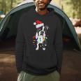 Boston Terrier Santa Christmas Lights Xmas Dog Lover Men Women Kids Men Hoodie, novelty gifts, funny gifts