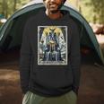 Boston Terrier Tarot Card Dog Men Hoodie, novelty gifts, funny gifts