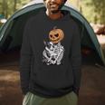 Halloween Skeleton Boston Terrier Men Hoodie, novelty gifts, funny gifts