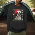 Ugly Xmas Sweater Santa Boston Terrier Dog Christmas For Men Women Kids Men Hoodie, novelty gifts, funny gifts