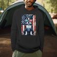 Vintage Boston Terrier Dog American USA US Flag Pets Lovers Men Hoodie, novelty gifts, funny gifts