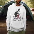 Boston Terrier Riding Bicycle Cute Bostie Biker Raglan Baseball Tee Men Hoodie, novelty gifts, funny gifts