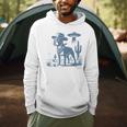 Boston Terrier UFO Cowboy Dog Dog Mom Dog Dad Alien Dog Men Hoodie, novelty gifts, funny gifts
