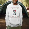 Boston Terrier Wearing Santa Hat Ugly Xmas Dog Lovers Men Hoodie, novelty gifts, funny gifts