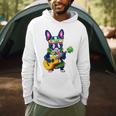 Hawaiian Boston Terrier & Pineapple Ukulele Summer Vacation Men Hoodie, novelty gifts, funny gifts