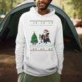 Ugly Christmas Tree Lights Xmas Santa Riding Boston Terrier Men Hoodie, novelty gifts, funny gifts