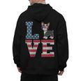 4th Of July Decor Patriotic LOVE Boston Terrier USA Flag Men's Hoodie Back Print, Patriotic Boston Terrier Gifts, Boston Terrier 4th Of July Gifts, trending gift