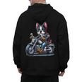 Biker Boston Terrier Dog Riding Motorbike Men's Hoodie Back Print, Boston Terrier Riding Gifts, trending gift