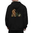 Boston Terrier Bigfoot Dog Walking Dog Mom Dad Kids Men's Hoodie Back Print, Couple Gifts, Mom Gifts, Boston Terrier Dad Gifts, Boston Terrier Mom Gifts, trending gift