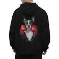 Boston Terrier Boxing Men's Hoodie Back Print, trending gift