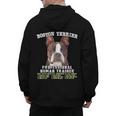 Boston Terrier Brindle Dog Professional Human Trainer Men's Hoodie Back Print, trending gift