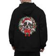 Boston Terrier Christmas Wreath Decoration Xmas Pajamas Men's Hoodie Back Print, Boston Terrier Christmas Gifts, trending gift