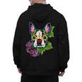 Boston Terrier In Day Of The Dead Sugar Skull Dog Men's Hoodie Back Print, trending gift