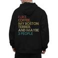 Boston Terrier Dog Owner Coffee Lovers Quote Vintage Retro For Men Women Men's Hoodie Back Print, trending gift