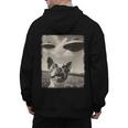 Boston Terrier Dog UFO Alien Extraterrestrial Selfie Men's Hoodie Back Print, trending gift