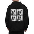 Boston Terrier Dogs With Sunglasses Photo Pets Meme Men's Hoodie Back Print, trending gift