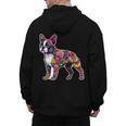 Boston Terrier Floral Dog Lover Vintage Distressed For Men Women Kids Men's Hoodie Back Print, trending gift