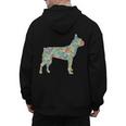 Boston Terrier Flower Silhouette Floral Dog Men Women Girls Kids Men's Hoodie Back Print, trending gift