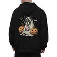 Boston Terrier Ghost Boo Halloween Costume Spooky Season Men's Hoodie Back Print, Boston Terrier Ghost Gifts, Boston Terrier Halloween Gifts, trending gift