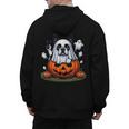 Boston Terrier Ghost Boo Halloween Kids Men's Hoodie Back Print, Boston Terrier Ghost Gifts, Boston Terrier Halloween Gifts, trending gift