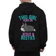 Boston Terrier This Girl Runs On Jesus And Boston Terriers Men's Hoodie Back Print, trending gift